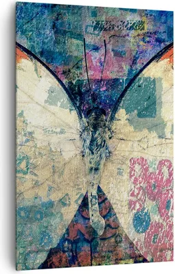 Produktbild von Bild auf Leinwand - Leinwandbild - Einteilig - Schmetterling Abstraktion - 80x120cm - Wand Bild - Wanddeko - Wandbilder - Leinwanddruck - Wanddekoration - Leinwand bilder - Wandbild - PA80x120-3990