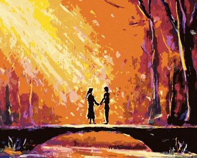 Produktbild von Zuty - Malen nach Zahlen - LIEBE AUF EINER HOLZBRÜCKE, 40x50 cm, ohne Keilrahmen