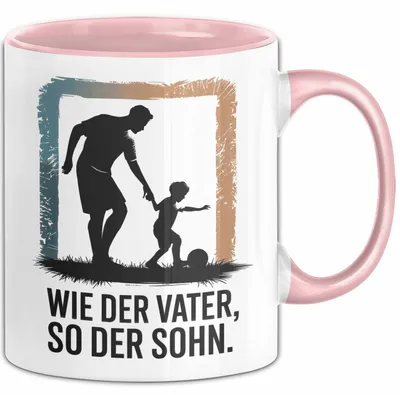 Produktbild von Papa Vatertag Vater Sohn Tasse Becher Geschenk Lustige Geschenkidee Spruch Wie Der Vater So Der Sohn (Rosa)