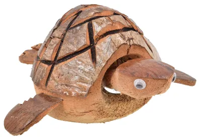 Handgefertigte Kokosnuss-Nickschildkröte, braun, 1 Stück