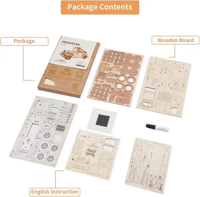 Produktbild von RoboTime 3D-Puzzle aus Holz Veteran Coupe