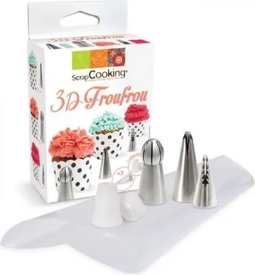 Obrázok produktu pre Súprava trysiek na 3D polevu + jednorazové vrecko na potláčanie