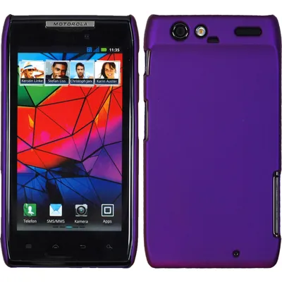 Produktbild von PhoneNatic Case kompatibel mit Motorola Razr - Hülle lila gummiert Hard-case + 2 Schutzfolien