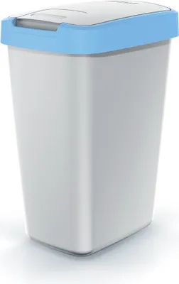 Obrázek produktu pro Odpadkový koš COMPACTA Q FLAP - objem: 12 l, barva: popelavá se světle modrým víkem