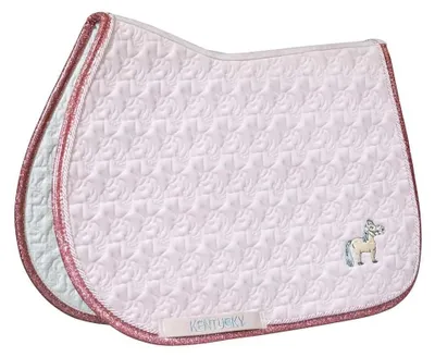 Zdjęcie produktu dla Podkładka pod siodło Kentucky Horsewear Unicorn Head Glitter Jumping, kolor: Soft Rose, rozmiar: Full