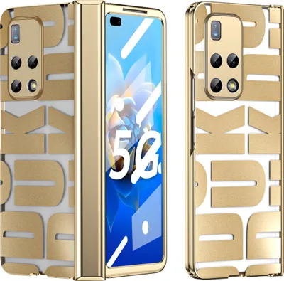 Produktbild von Hülle für Huawei Mate X2 Hülle mit Displayschutz und Scharnierschutz, Galvanisierter Klar Schutzhülle Gold