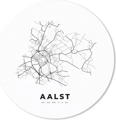 Produktbild von MuchoWow® Mauspad Mousepad Stadtplan - Schwarz und weiß - Karte - Aalst - Belgien - Karte 30x30 cm - Mousepads - Maus Mat - Pad - Mausunterlage - Tischunterlage - Schreibtischmatten