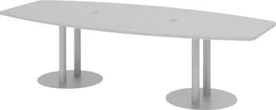 Produktbild von bümö Konferenztisch mittel KT28 - Nachbildung: Grau, tischfuss: Säule in Silber
