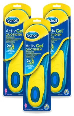 Productafbeelding van 3 paar Scholl ActivGel inlegzolen Everyday - Maat 35,5 - 40,5 - Voordeelverpakking - 3 paar