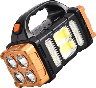 Produktbild von Verk 12317 Přenosná solární LED COB svítilna 25 W s powerbankou, oranžová