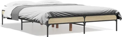 Produktbild von vidaXL Bettgestell Sonoma-Eiche 140x190 cm Holzwerkstoff und Metall