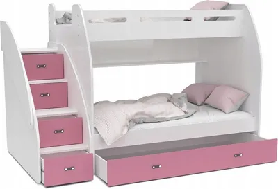 Produktbild von Etagenbett Hochbett Spielbett Kinderbett mit Matratze und Schublade Doppelstockbett ZUZIA 200x90
