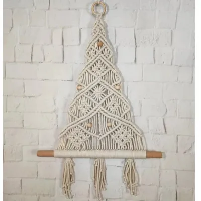 Obrázek produktu pro Macramé / Nástěnná dekorace / Vánoční stromeček Macramé / Závěsné / Tapiserie / Tkaný dům / Boho / Tapiserie / Dekorace na Vánoce / Šňůra vázaná na zeď /