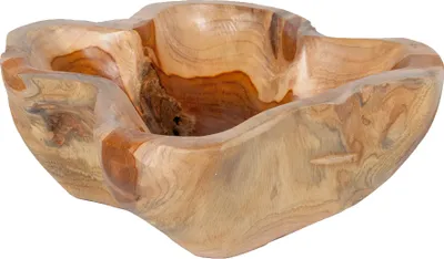 Produktbild von DEEP BOWL Natur Teak Schale, Unikat, Ø 25-35cm, Höhe 10cm, dekorativ