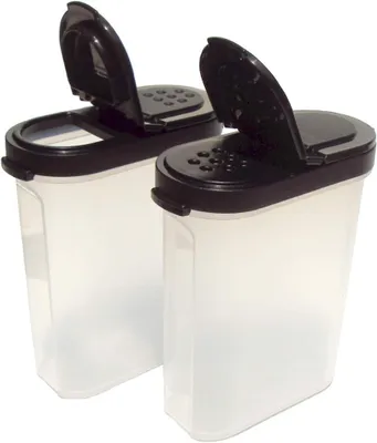 Produktbild von Tupperware Modular Mates Gewürzstreuer 270 ml Set mit 2 schwarzen Dichtungen für 1 Tasse Fassungsvermögen