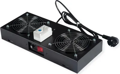 Immagine prodotto di Unità ventilatore ROLINE 2 ventilatori, per alloggiamento a parete da 19 pollici nero, termostato