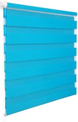 Produktbild von WOLTU Doppelrollo, Türkis, 80x150 cm, lichtdurchlässig und verdunkelnd, Klemmfix ohne Bohren, 100% Polyester, für Fenster und Tür