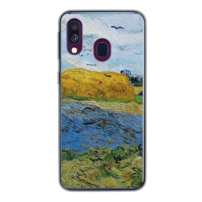Produktbild von MuchoWow® Handyhülle Schutzhülle Hülle für Samsung Galaxy A40 Heuballen unter einem regnerischen Himmel - Vincent van Gogh Silikon Softcase Handy Hülle - Handy-Tasche