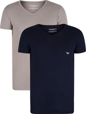 Produktbild von Emporio Armani 2er-Pack Lounge-T-Shirts mit V-Ausschnitt, Mehrfarbig S