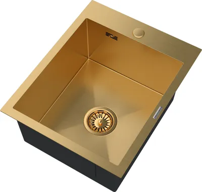 Produktbild von Stahl Gold Einbecken-Küchenspüle Siphon Bari40