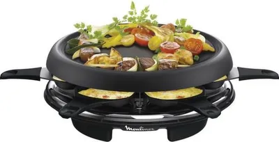 Produktbild von Moulinex Crêpier 6 Coupelles Accessimo RE151812 Raclette Plancha Crêpes Pfanne 6 Schälchen Schwarz Küchengerät