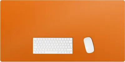 Produktbild von Farbe Orange – Schreibtischunterlage – Rutschfeste Tischunterlage – Schreibtischmatte für Büro & Zuhause – Schreibunterlage – Mauspad – Tischmatte – 100 x 50 cm