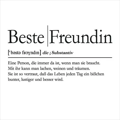 Produktbild von Glasbild Beste Freundin Definition 30x30 cm