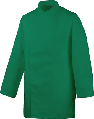 Produktbild von HACCP-Kochjacke langarm Druckknöpfe Fb. flaschengrün Gr. M : 65% Polyester 35%Baumwolle 220 g/m² : Flaschengrün : M