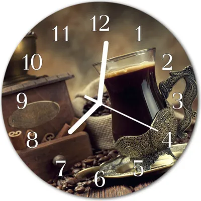 Produktbild von Glasuhr Wanduhr Küchenuhr Echt-Glas 30fi cm Kaffee braun