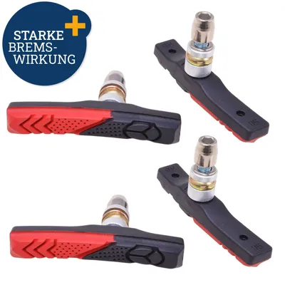 Produktbild von 4x Fahrrad Bremsbeläge Bremsbacken 72x12x13 Bremsklötze für V-Brakes Bremsschuhe
