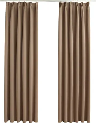 Produktbild von vidaXL Verdunkelungsvorhänge mit Haken 2 Stk. Taupe 140x175cm