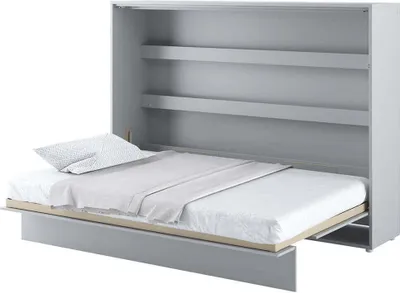 Produktbild von Wandbett Schrankbett BED CONCEPT BC-04 Horizontal 140x200 GRAU MATT Wandklappbett Schrankklappbett Schrank mit integriertem Klappbett inkl. Lattenrost