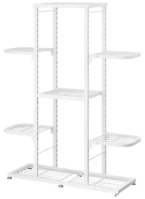 Image de Support pour plantes - Étagère d'angle en métal pour fleurs - 5 étages - Antidérapante et imperméable - Intérieur/extérieur - Blanc