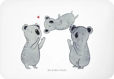 Produktbild von Mr. & Mrs. Panda Kühlschrankmagnet Koalas Feiern - Weiß - Geschenk, magnet, haftmagnet, Party, Pinnwandmagnet, Happy Birthday, Koala, whiteboardmagnet, Geburtstag, Herz