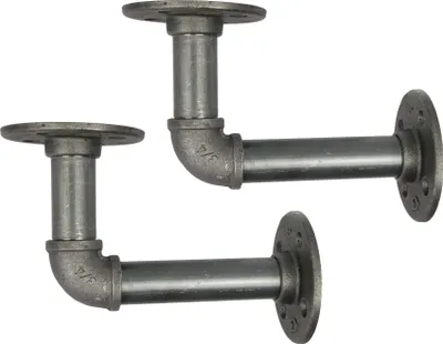 Immagine prodotto di Natural Goods Berlin Mensola SCHÖNEBERG, mensola, supporto per mensola, mensola a muro, angolare, ghisa malleabile, 240-300 mm, industriale, 2 pezzi