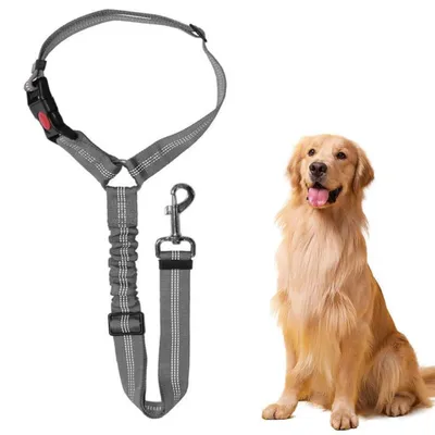 Produktbild von Verstellbarer Hunde-Sicherheitsgurt für Auto, Schwarz, Elastisch