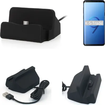 Produktbild von K-S-Trade Docking-Station kompatibel mit Samsung Galaxy S9+ Duos Ladestation Dock Ladegerät Docking Station Tischständer Ständer inkl. USB Typ C