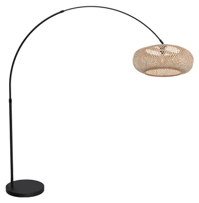 Produktbild von Stehlampe - schwarz - Flair - bambus metall - bogenlampe - E27 - 4663ZW - Mexlite