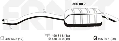 Produktbild von ERNST 366007 Endschalldämpfer passend für MERCEDES-BENZ E-Klasse Limousine (W211) Auspuff