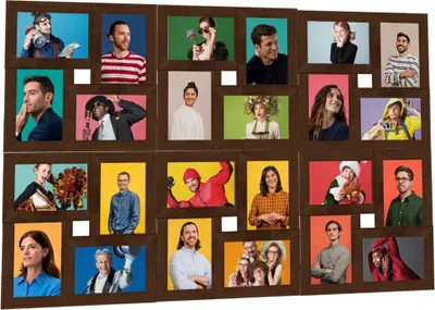 Obrázek produktu pro Kolážový fotorámeček na 24×(10x15 cm) obrázek tmavě hnědý MDF