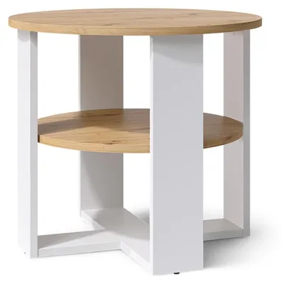 Produktbild von Couchtisch Vicco Romeo Weiß/Artisan-Eiche 53 x 53 cm, Model 62733