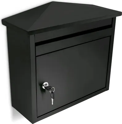 Productafbeelding van Famanu wandbriefkasten met slot - 37 x 41 x 16 cm - Zwart