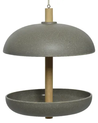 Produktbild von Decoris Vogelfuttersilo - zum Aufhangen - Bambus - grau - 25 cm