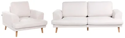 Produktbild von BELIANI Sofa Set Hellbeige Stoff 4-Sitzer Sessel und Sofa Wohnzimmergarnitur Modernes Elegantes Design Couch für Wohnzimmer
