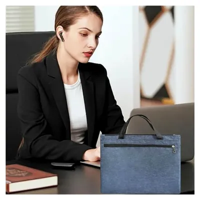 Produktbild von Aktentasche mit Reißverschluss, Wasserdichte Business-Dokumententasche aus Oxford-Stoff mit Griff, für Büro, Arbeit, Reisen, Meetings