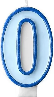 Obrázek produktu pro Narozeninová svíčka 0, modrá, 7 cm
