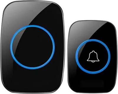 Produktbild von IP44-Wasserdichter Drahtloser Klingel mit 300 Meter Reichweite - Volumenregelung mit 5 Stufen - LED-Anzeige - schwarz