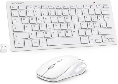 Produktbild von Kabelloses Tastatur- und Maus-Set italienisches QWERTY-Layout,2,4 G kabellose Tastatur und leise Maus mit USB-Nano-Empfänger, 12 Multimedia-Shortcuts