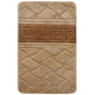 Produktbild von Decorator HOME Badteppich Hellbraun-Braun - rutschfeste Badematte für Badezimmer 50x80 cm - Weich, Waschbar & Komfortabel - Badvorleger - Ideal für Fußbodenheizung