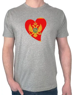 Produktbild von Huuraa Herren T-Shirt Monte Flagge Herz S Sport Grey Bio Baumwolle Fairtrade Herrenshirt Geschenkidee